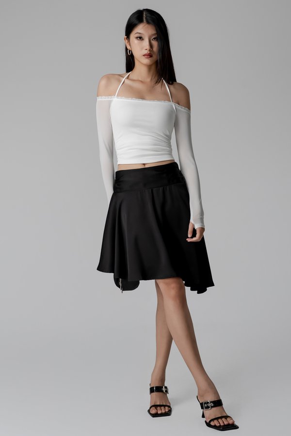 Echelon Asymmetric Skirt In Black