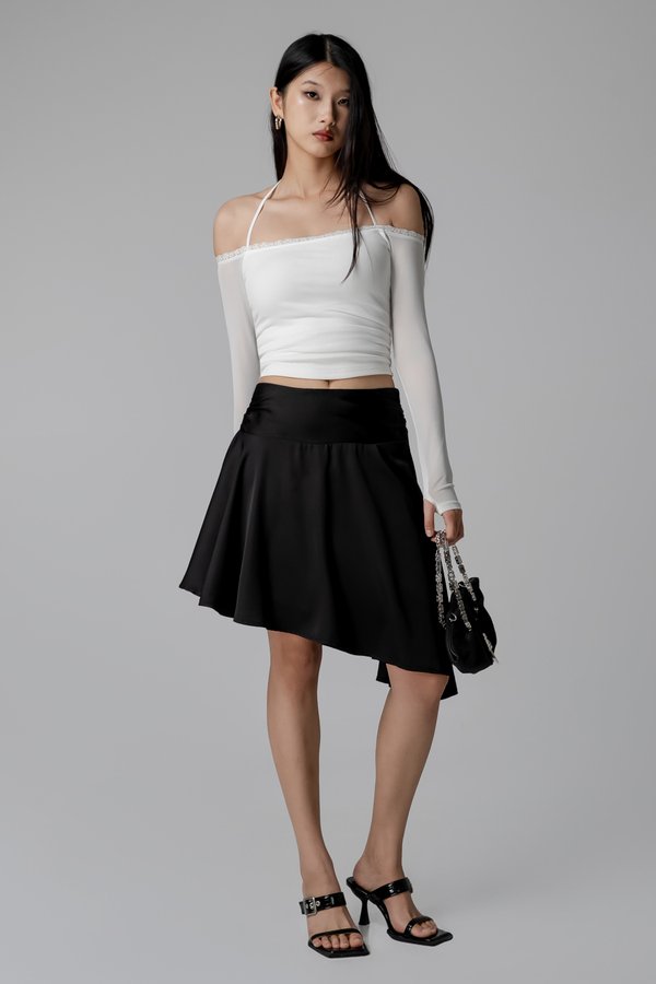 Echelon Asymmetric Skirt In Black