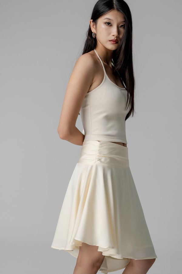 Echelon Asymmetric Skirt In Ivory Cream