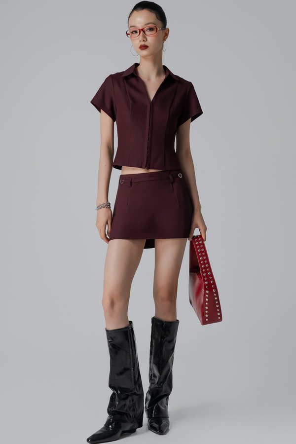 Siren Skirt In Burgundy