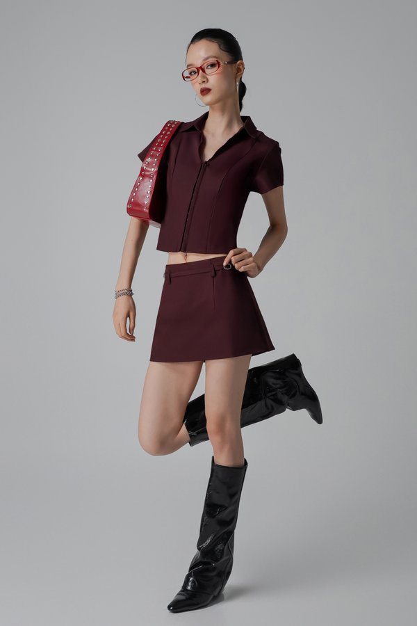 Execute Top In Burgundy