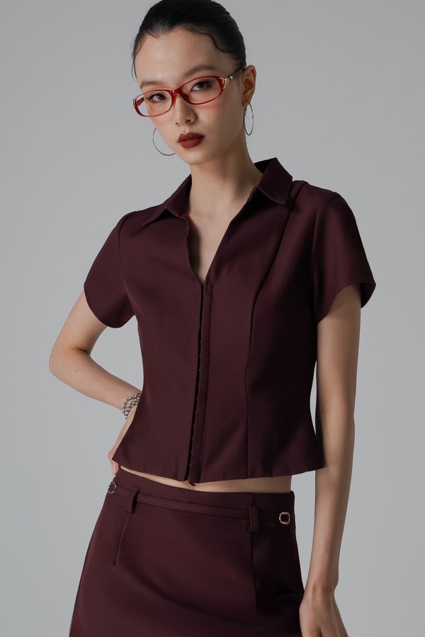 Execute Top In Burgundy