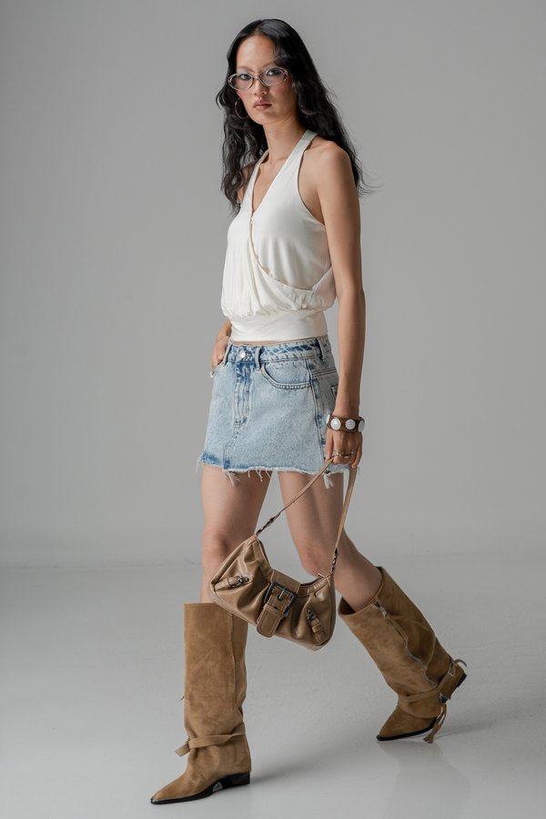 Affair Halter Top in Ivory Cream