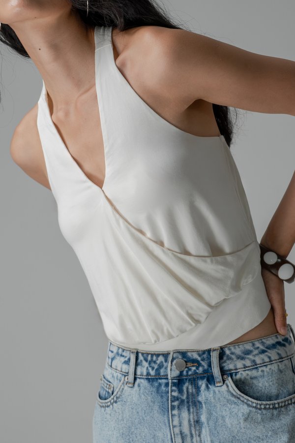 Affair Halter Top in Ivory Cream