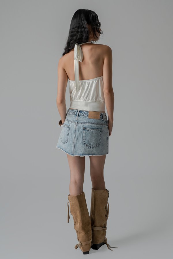 Affair Halter Top in Ivory Cream