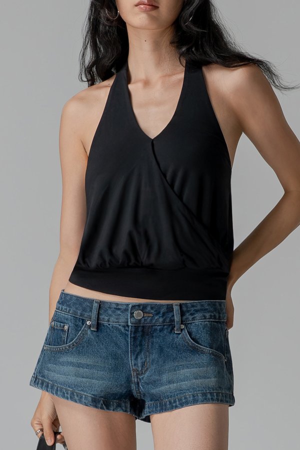Basic Mini Shorts in Dark Wash