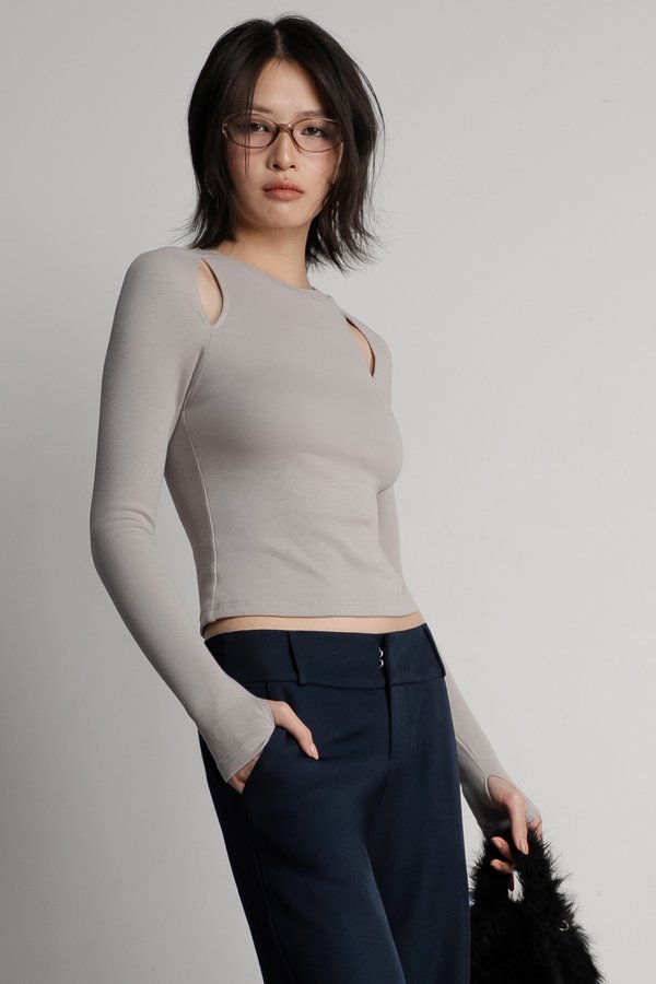 Slice Top in Grey