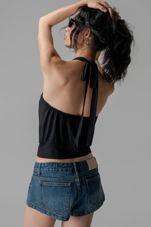 Basic Mini Shorts in Dark Wash
