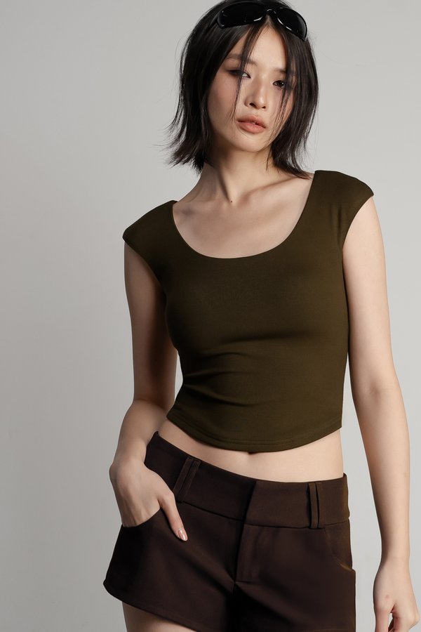 Entwined Top in Olive