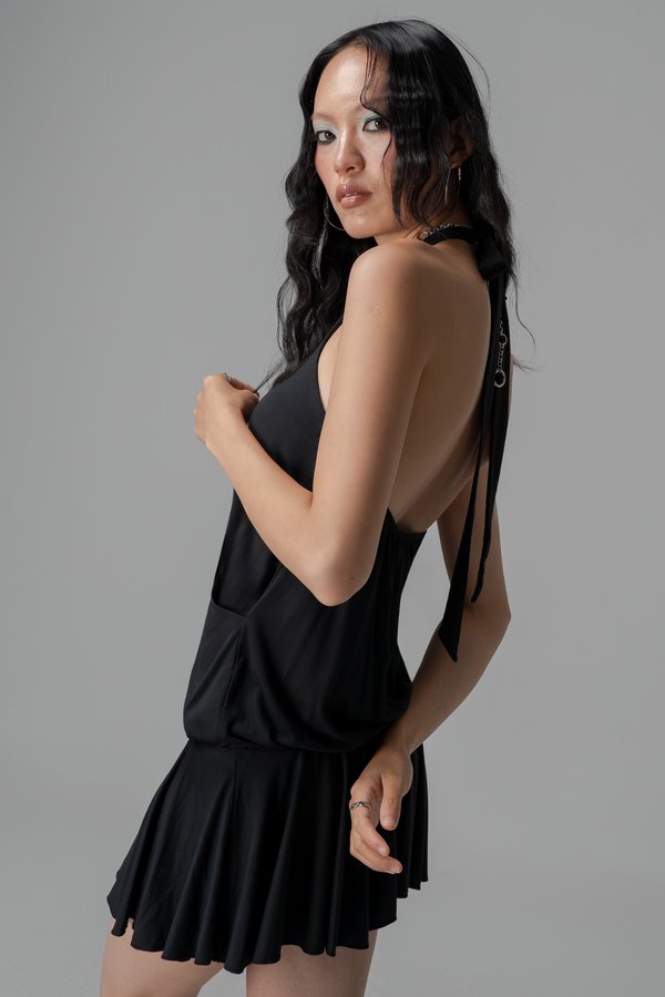 Bare Halter Dress in Black
