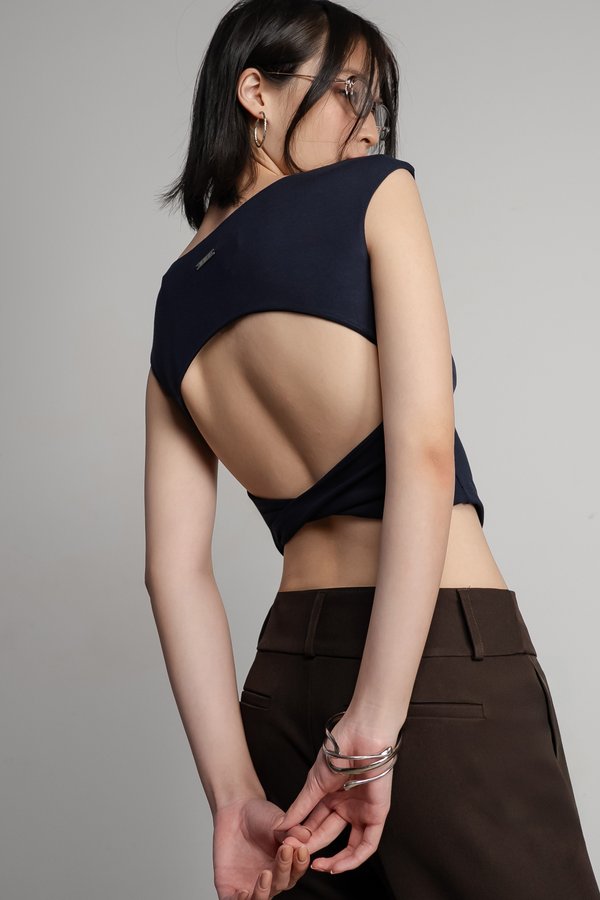 Entwined Top in Navy