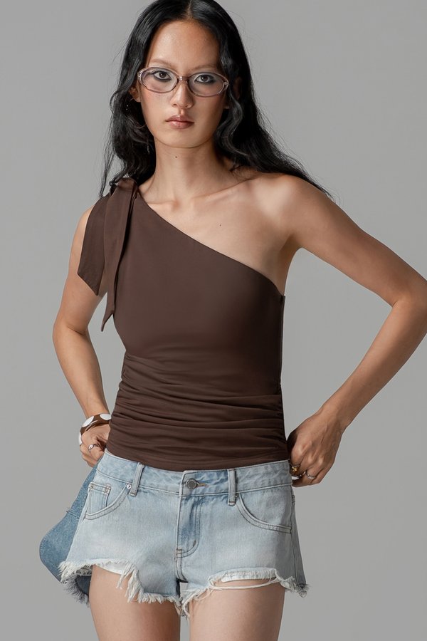 Silken Toga Top in Espresso Brown