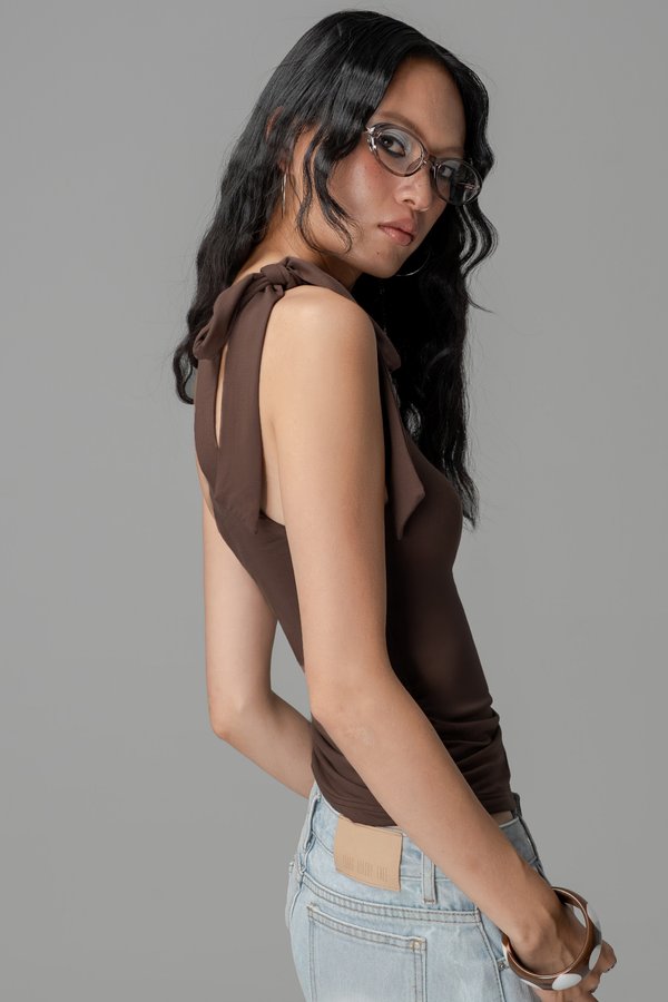 Silken Toga Top in Espresso Brown