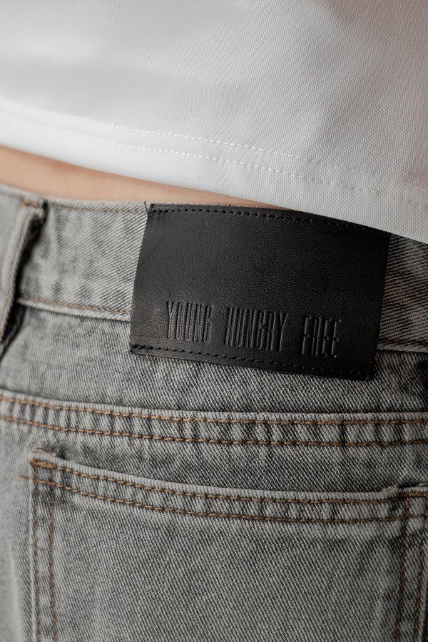 Frayed Mini Shorts in Vintage Grey