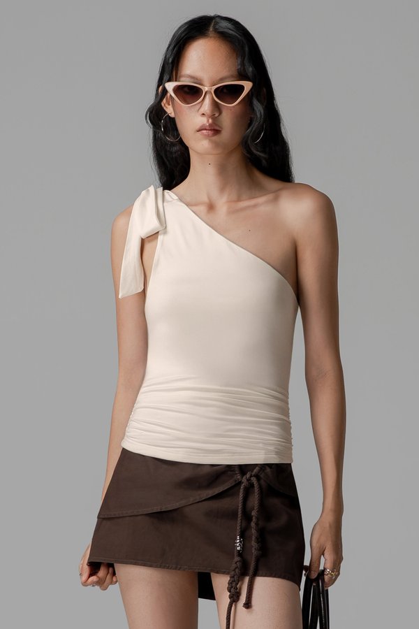 Silken Toga Top in Ivory Cream