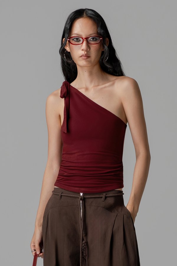 Silken Toga Top in Burgundy