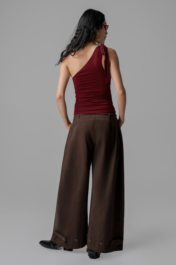 Silken Toga Top in Burgundy