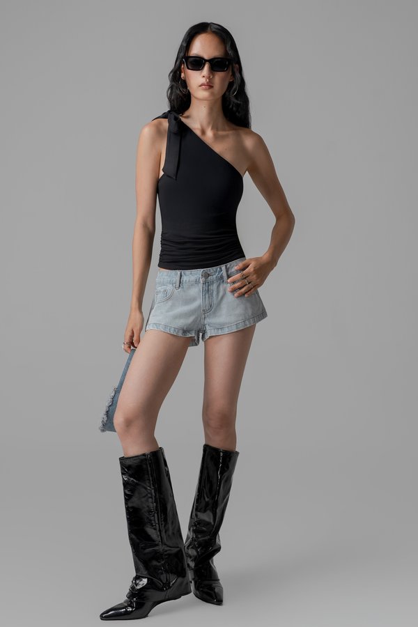 Silken Toga Top in Black