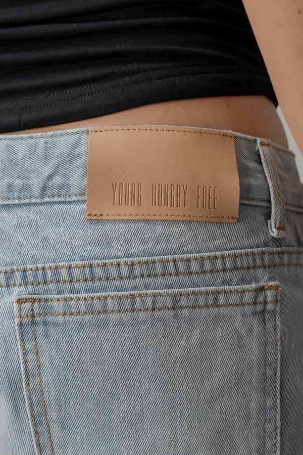 Basic Mini Shorts in Light Wash