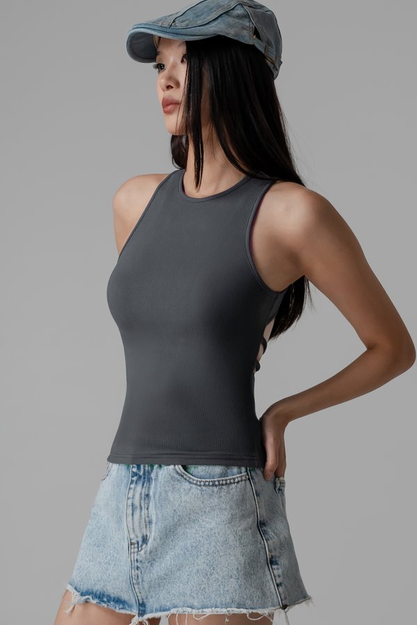 Untamed Top in Dusty Blue