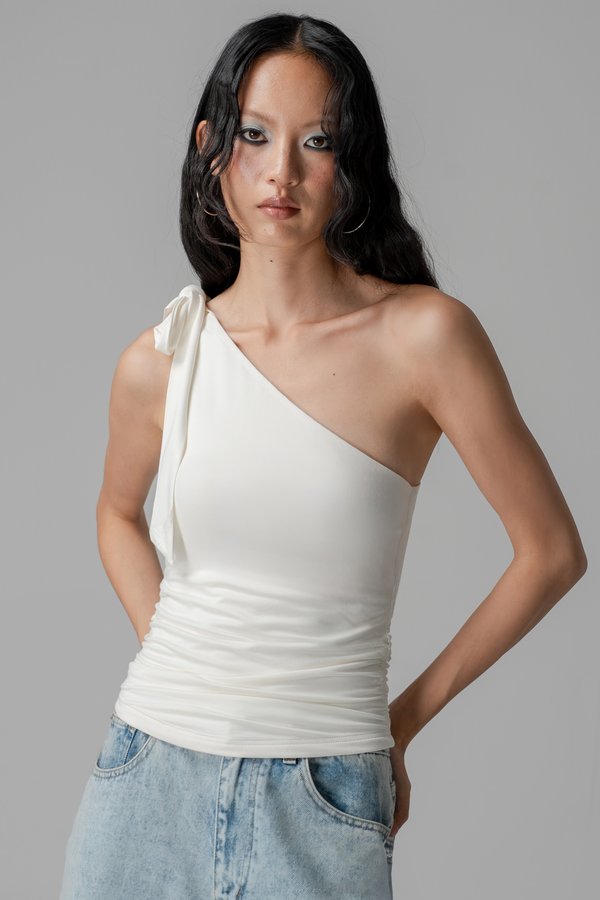 Silken Toga Top in White