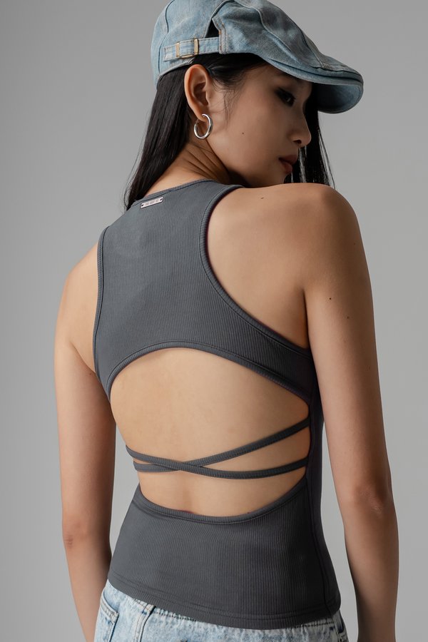 Untamed Top in Dusty Blue