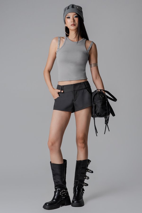 Split Tank Top in Grey