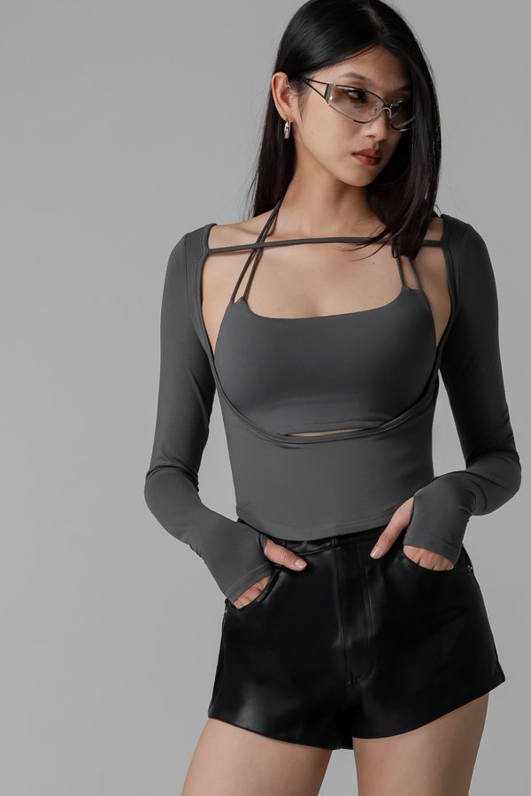 Fragment Two-Way Top in Graphite Grey