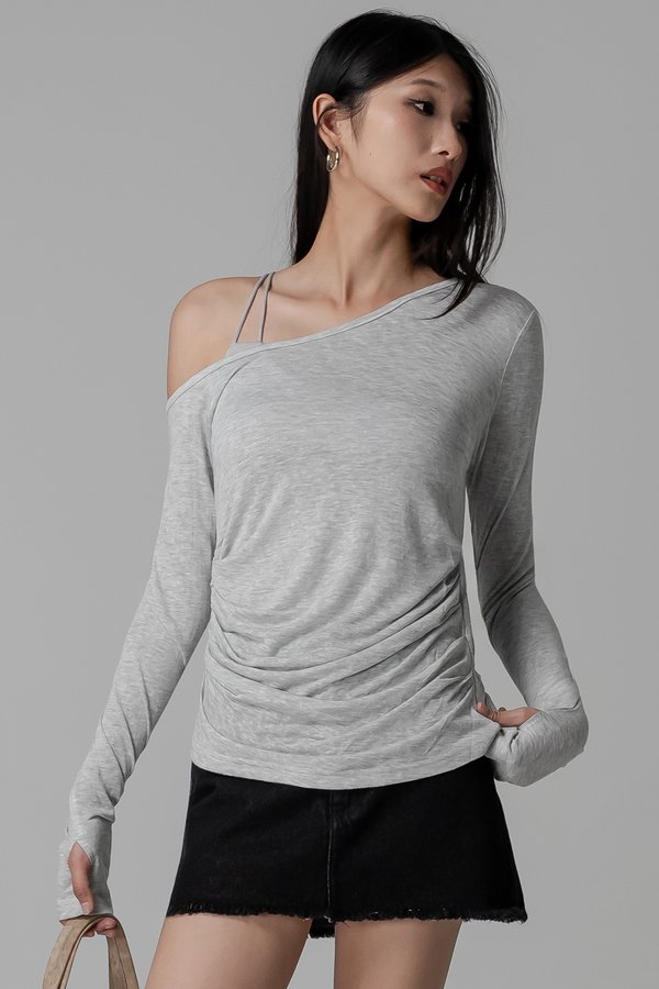 Echo Two-Piece Top in Mist Grey