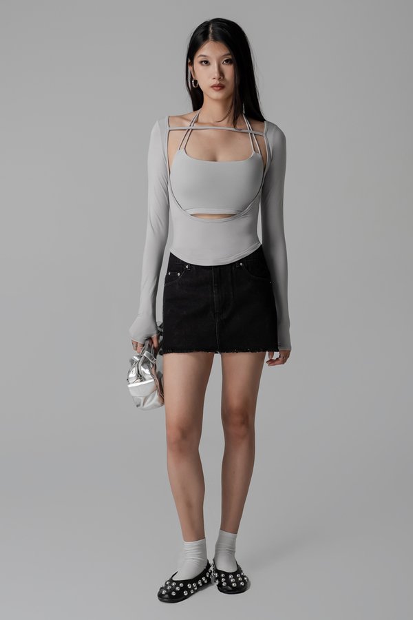 Fragment Two-Way Top in Mist Grey