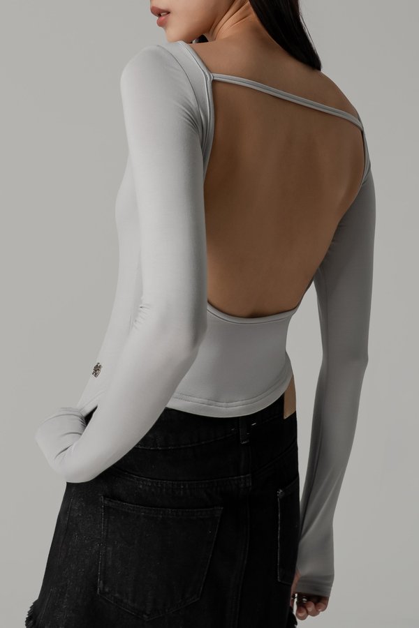 Fragment Two-Way Top in Mist Grey