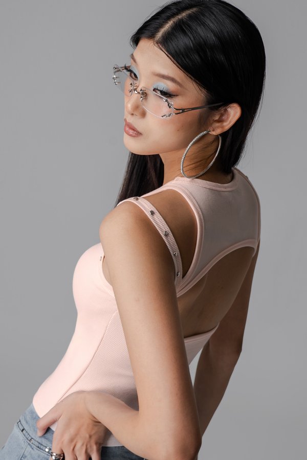 Split Tank Top in Pink