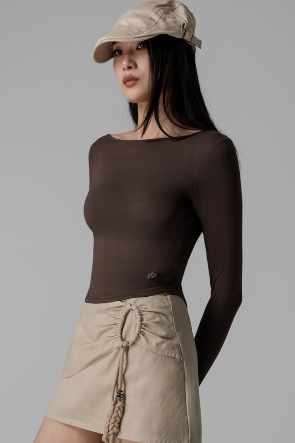 Fragment Two-Way Top in Midnight Brown