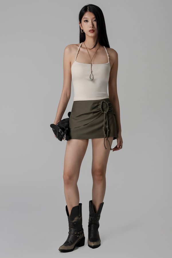 Monsoon Beaded Top in Dune Beige