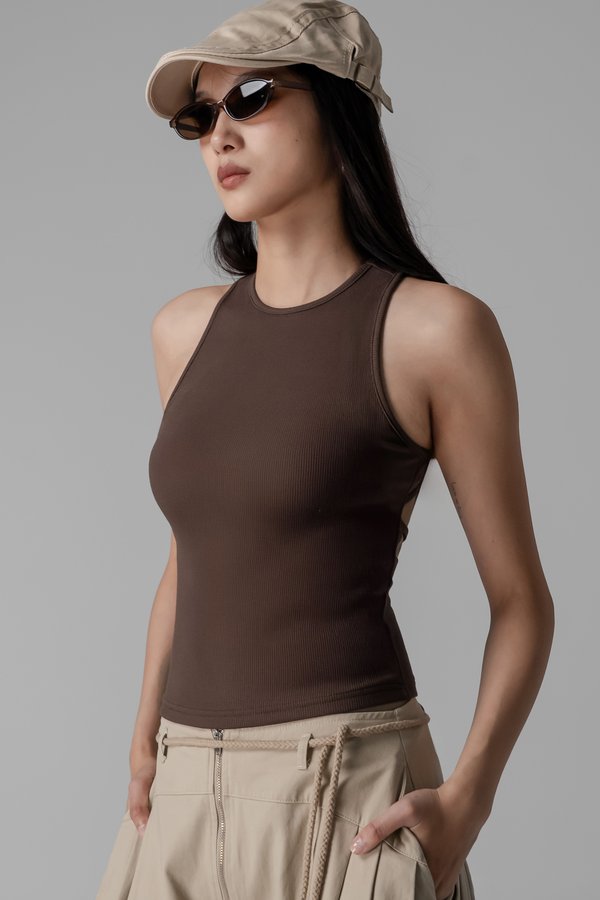 Untamed Top in Midnight Brown
