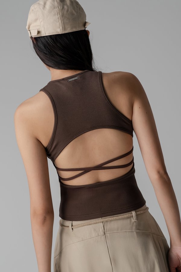Untamed Top in Midnight Brown