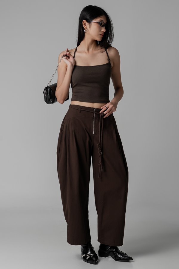 Monsoon Beaded Top in Midnight Brown