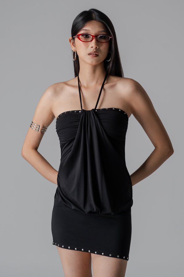 Headline Halter Dress In Black