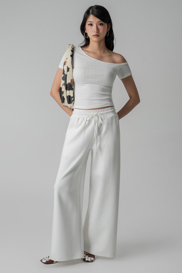 Petite | Hazy Drawstring Pants in White
