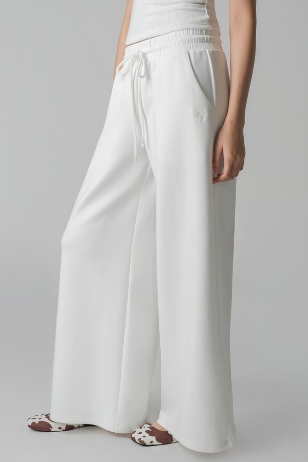 Petite | Hazy Drawstring Pants in White