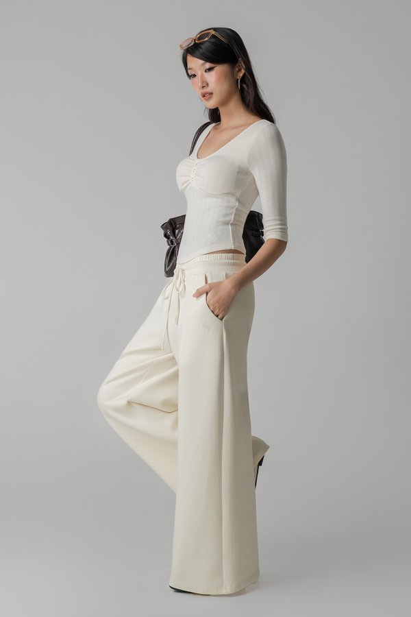 Hazy Drawstring Pants in Cream