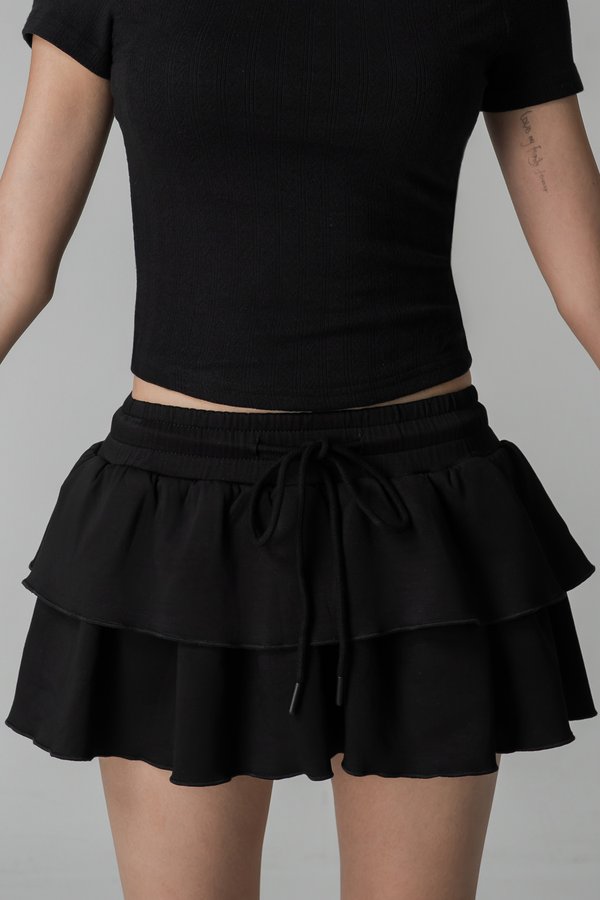 Rhythm Drawstring Skirt in Black