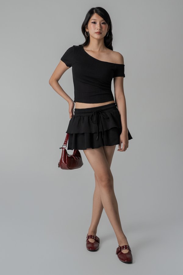Rhythm Drawstring Skirt in Black