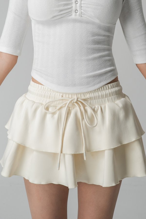 Rhythm Drawstring Skirt in Cream