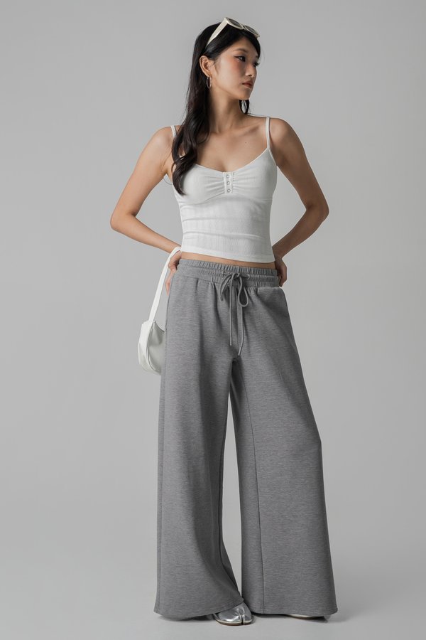 Petite | Hazy Drawstring Pants in Grey