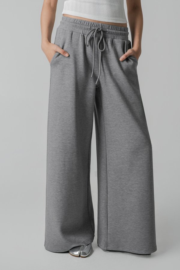 Petite | Hazy Drawstring Pants in Grey
