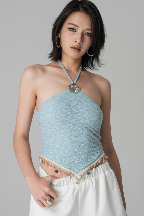 Tidal Halter Top in Blue