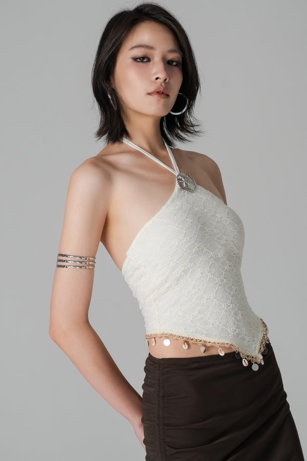 Tidal Halter Top in White