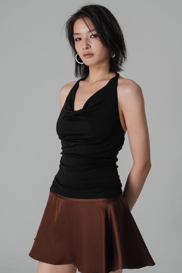 Lucid Lyocell Halter Top in Black