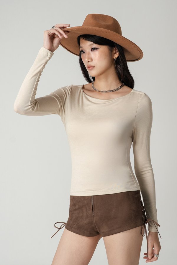 Puddle Lyocell Top in Beige
